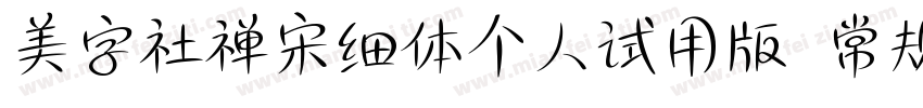 美字社禅宋细体个人试用版 常规体字体转换